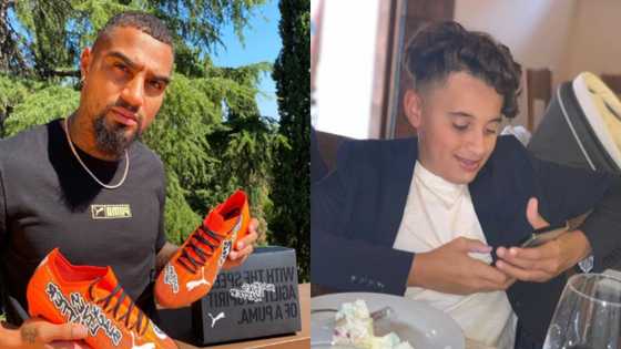Kevin-Prince Boateng drops photos of his son looking grown; ladies say he's beautiful