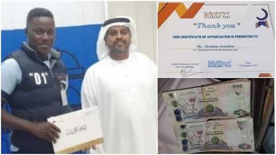 Man who returned over Ghc162k passenger forgot in his taxi in Dubai gets certificate, many react