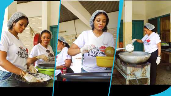 Serwaa Amihere cooks rice and chicken stew for patients at the Accra Psychiatric Hospital