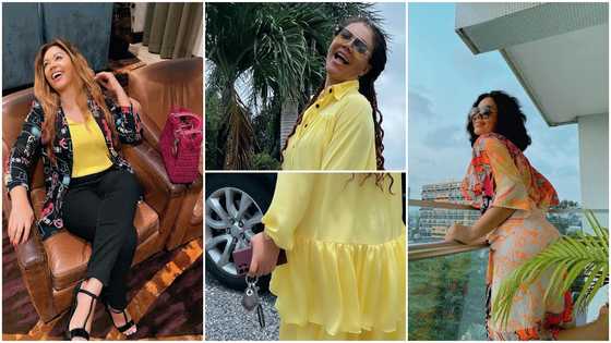 Nadia Buari: Pretty Ghanaian Actress Drops Photos In Pretty Yellow Dress; Flaunts GH₵700,000 Range Rover