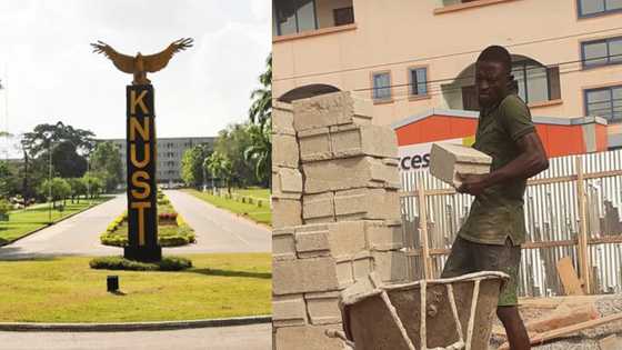 Meet the determined KNUST student who works as a mason to support himself in school