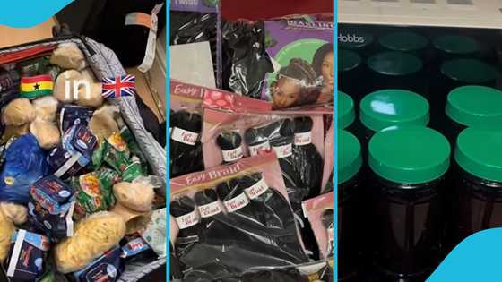 Ghanaian lady shows all the foodstuff she took to UK from Ghana: “They finish quickly”