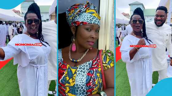 Veteran Ghanaian actress Eunice Banini resurfaces at Irene Opare’s late mother’s funeral reception