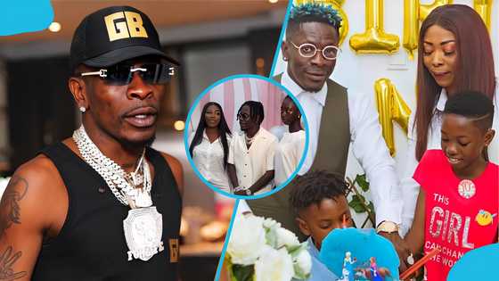 Shatta Wale makes rare public appearance with his 1st baby mama and daughter Cherissa, video stirs reactions