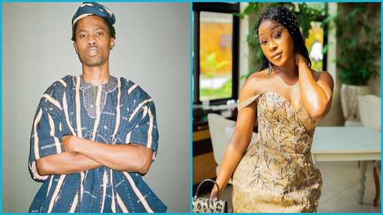 Efia Odo reacts as rapper Kwesi Arthur refuses to talk about her After "marrying" another lady