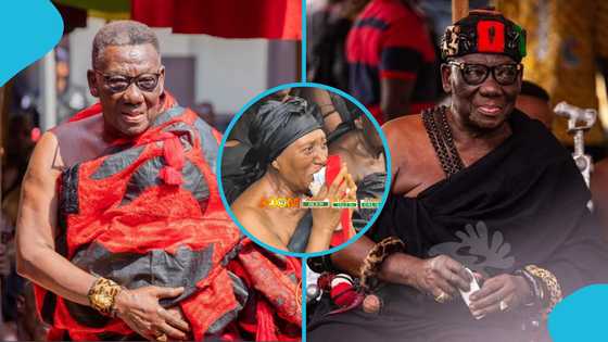 Mamponghene's one week: Late Daasebre Osei Bonsu II's wife sobs, people console her