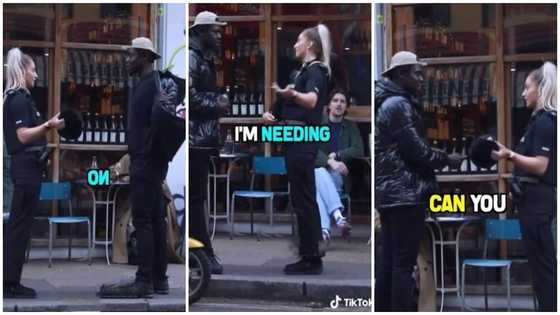 You're a beautiful human being: Bold black man professes love to cute white policewoman
