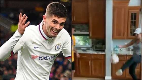 See video everyone is talking about of Chelsea star and his mother showing amazing football skills in the kitchen