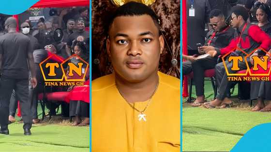 Awkward scenes as Kwadwo Safo Jnr encounters his brother at late father's 40-day observance, video