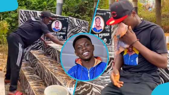 Ghanaian man visits deceased friend's grave to wash it:"That's true love"