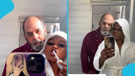 Ghanaian lady delights as her obroni hubby buys her electric toothbrush, uses it for the first time