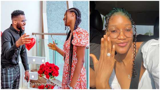 "He message me online" - Pretty lady celebrates getting engaged to man she met on Twitter