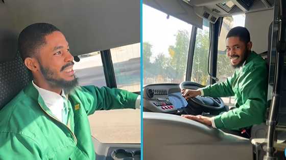 Man from Tamale becomes a bus driver in UAE, speaks Dagbani with a fellow Ghanaian
