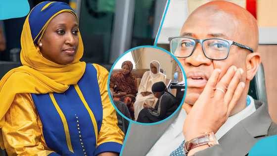 Murtala Muhammed's widow sad as loved ones console and pray with her while she mourns