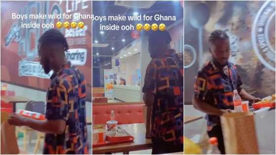 Ghanaian guy who went to KFC to eat, picks leftover food from next table, video causes stir