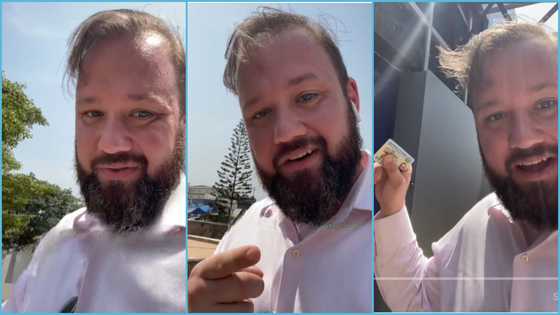 Obroni man pays GH¢1400 for Ghana card, rejoices as he gets it in less than two hours, video trends
