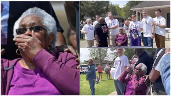 Old students give GHc 300k to woman who used to cook for them in school as she marks 74th b'day