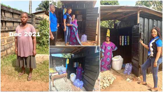 Kind lady opens shops for mum of 3 she met; makes woman smile again as she settles her in business