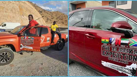 Six Ghanaians on 30,000km road trip arrive in France, find French men playing King Paluta’s song