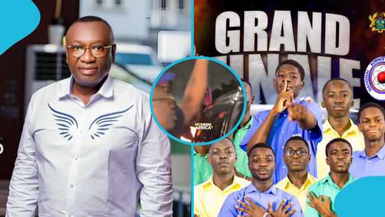 Dr Ofori Sarpong pulls up in Rolls-Royce to celebrate PRESEC’s historic NSMQ victory