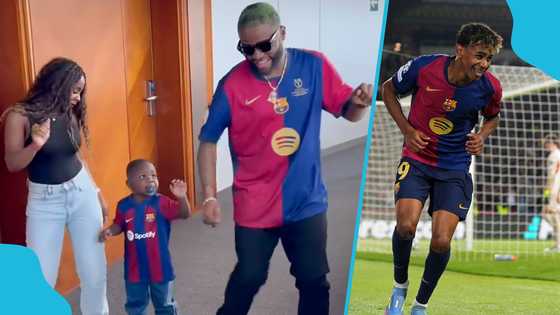 Family Goals: Lamine Yamal’s mum and kid bro chill with Nigerian star (Video)