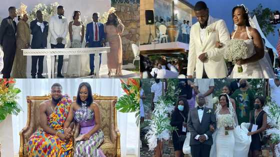 Beautiful photos emerge as daughter of KK Sarpong and son of Kwame Kyei marry in a plush wedding