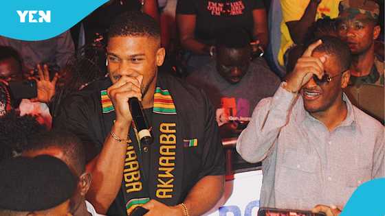 Anthony Joshua gives one-word reaction after Sharaf Mahama's mega boxing event in Bukom