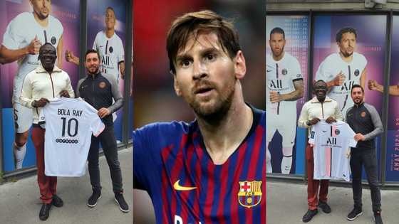 Bola Ray visits Paris Saint Germain Lionel Messi's rumoured next team; photos pop up