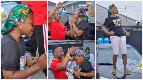Pastor gifts wife car on her birthday & sprays dollars on her; photo goes viral