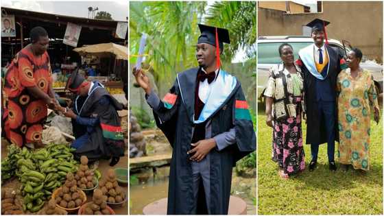 Graduate seen kneeling at market says he was raised by grandmum after parents abandoned him