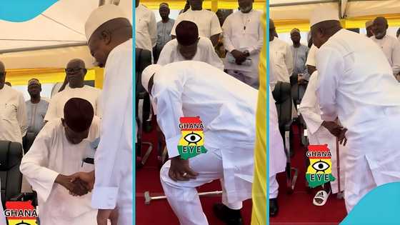 National Day for Prayer: President Mahama squats to pick elderly man's walking stick in video