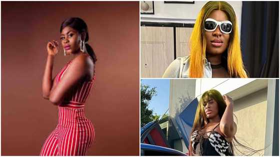 Kumawood actress Yaa Jackson flaunts her tattoos in a short lace-up dress