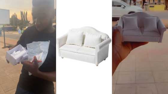Man orders sofa online for GHc 150; receives it after 1 month & sees true size