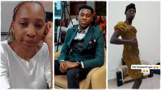 "The man I ordered VS the man I got": Lady posts video of her husband dressed in her African print dress