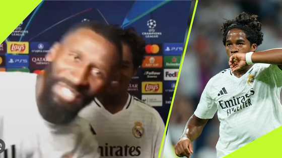 Antonio Rudiger hilariously interrupts Endrick's interview to shout his 'nickname'