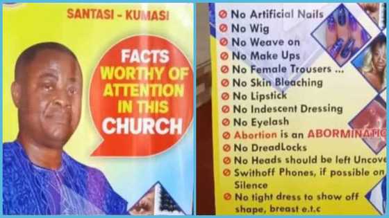 Banner of Kumasi church where no wigs and makeups are allowed causes stir online