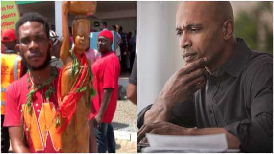 Voodoo doll or sculpture: Folks argue over juju-like object man was spotted with at demonstration grounds