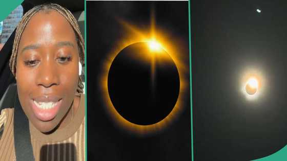 Eclipse of the sun: Lady uses her phone camera to capture moment of total darkness in Dallas, Texas