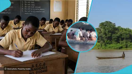 BECE Day 3: Students captured paddling canoe without life jackets en route to write papers