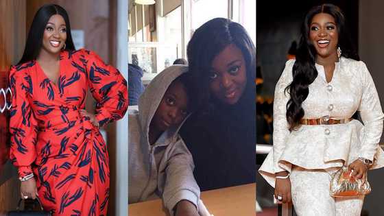 Hard guy: Jackie Appiah's son wears big earring as he drips in black, photos stir reactions
