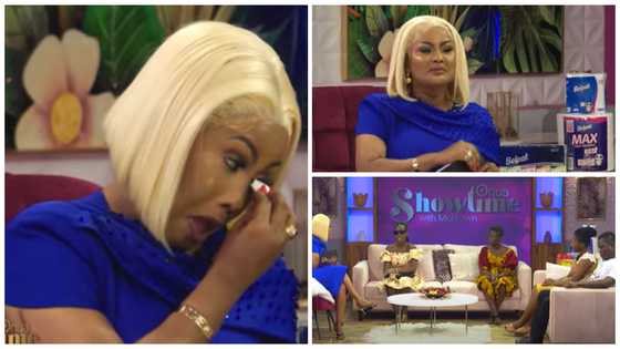 Nana Ama McBrown gets emotional after hearing sad story, weeps on Onua Showtime in video