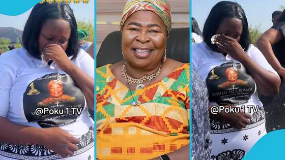 Akua Donkor's daughter Mary breaks down in tears at mother's grave, video evokes sorrow