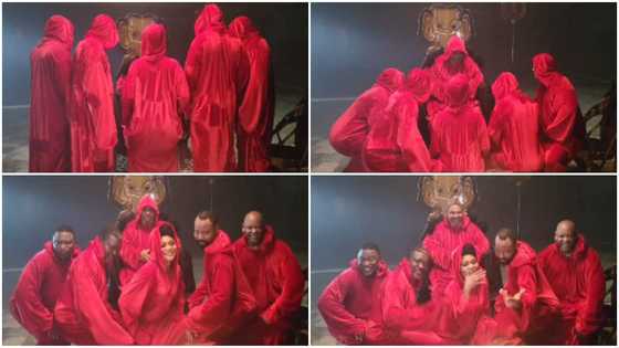 DropItChallenge: 74-year-old Pete Edochie, Kanayo, others rock red robes for ritualists entry, clip goes viral