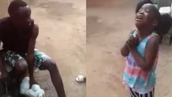"I don't want to eat again" - Little girl says as she cries & begs dad not to kill fowl for food in video