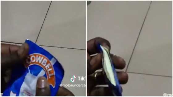 Ghanaian man fumes realizing after powdered milk he bought is half empty