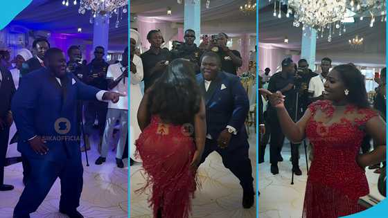 Sam George's little brother dances hard in dance battle with his wife at wedding, video trends