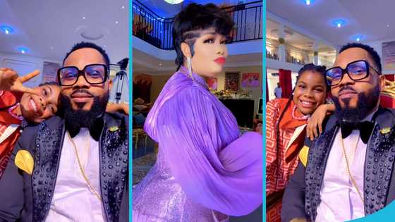 Agradaa's daughter Rihanna vibes with her stepdad Angel Asiamah in church, video