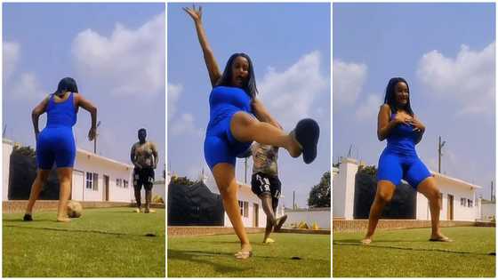 Nana Ama McBrown flaunts football skills in hot Sunday sun, many gush over her skills in video