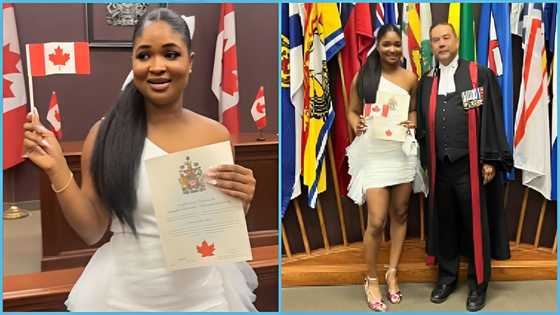 Ghanaian lady rejoices as she becomes Canadian citizen: "After 9 years"