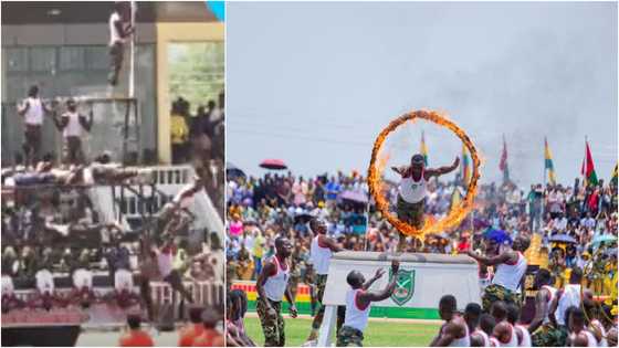 Stunt goes wrong during Independence Day celebration as soldier falls from a truck